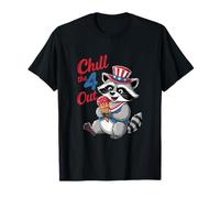 Chill The Fourth Out Raccoon Ice Cream 4 juillet T-Shirt