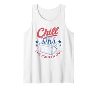 Chill The Fourth Out Vintage Red White Blue Cooler Beer, États-Unis Débardeur