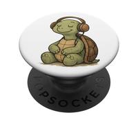 Chill Turtle écoutant de la Musique Design décontracté PopSockets PopGrip Adhésif