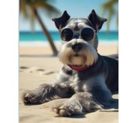 "Chill Vibes Notebook: Miniature Schnauzer Beach Companion": Notebook For Preteen To Adults | Funny Dog Cover | 150 pages | College Ruled