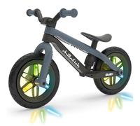 Chillafish BMXie Glow, la draisienne avec des Roues Lumineuses, de 2 à 5 Ans, pneus 12 Pouces en Mousse EVA et Caoutchouc increvables, siège réglable, Anthracite