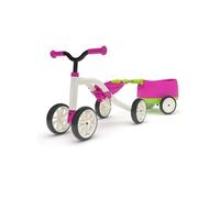 Chillafish Quadie Trailie: le porteur bebe 4 roues avec remorque détachable pour enfant de 1 à 3 ans, siège ajustable sans outils et 4 roues silencieuses pour à l'intérieur comme à l'extérieur, rose