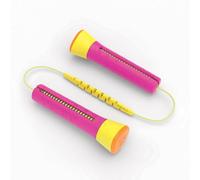Chillafish Skibbi, corde à sauter réglable en longueur pour s’adapter à toutes les tailles, poignées à tourner pour ajuster la longueur de corde de 20 à 330cm, pour enfant, Fuchsia