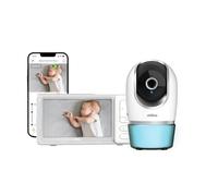 CHILLAX - Babyphone Camera Candle - Écran LCD HD 5'' - Caméra 2K QHD Pilotable à Distance - Vision Nocturne - Capteur de Température - Talkie-Walkie - Veilleuses & Berceuses - WiFi on/Off - avec App