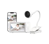 CHILLAX - Babyphone Camera Giraffe Clip - Écran LCD HD 5'' - Caméra Full HD 1080p - Tige Flexible - Vision Nocturne - Talkie-Walkie - WiFi on/Off - Berceuses - Alerte Son & Mouvement - avec App