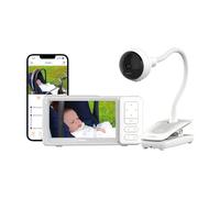 CHILLAX - Babyphone Camera Giraffe Clip Portable - Écran LCD HD 5'' - Caméra sans Fil Full HD 1080p -Tige Flexible - Vision Nocturne - Talkie-Walkie - WiFi on/Off - Alerte Son & Mouvement - avec App