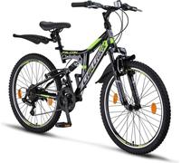 Chillaxx Bike Falcon Premium Mountainbike en 24 et 26 pouces - vélo pour garçons, filles, femmes et hommes - frein à disque - 21 vitesses - suspension complète