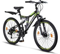 Chillaxx Bike Falcon Premium Mountainbike en 24 et 26 pouces - vélo pour garçons, filles, femmes et hommes - frein à disque - 21 vitesses - suspension complète