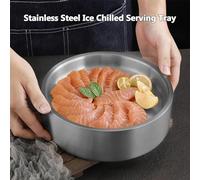 Chilled Serving Trays For Parties - Sturdy Stainless Steel Keep Cold Serrving Dishes Effortless ,Outdoor Serrving Dishes, Ice Bowls For Servving Cold Food, Party Trays For Serving Food, Beverages,