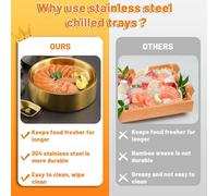 Chilled Serving Trays For Parties - Sturdy Stainless Steel Keep Cold Serrving Dishes Effortless ,Outdoor Serrving Dishes, Ice Bowls For Servving Cold Food, Party Trays For Serving Food, Beverages,