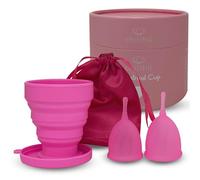 Chillhil - Comprend 2 Coupes Menstruelles Tailles S et L et une Récipient pour Stérilisation - Cup Menstruelle 100% Silicone de Qualité Médicale, Réutilisable et Lavable