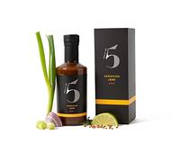 Chilli No.5 | Sauce barbecue chaude jamaïcaine Jerk, primée, mélange exclusif de cinq piments, superaliments sains, végétalien, sans gluten, sans colorants ni arômes artificiels, flacon de 200 ml
