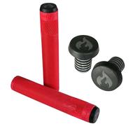 Chilli Pro Poignées de guidon pour trottinette - BMX - Dirt I Trick I Tret I Scooter I Park I Street I Vélo souple long avec bouchons de guidon (poignées XL rouges)