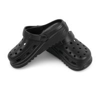 CHILLIFE Sabots à plateforme avec ventilation pour femme, sandales de douche et de plage, chaussures confortables, fabriquées au Portugal, Noir , 41 EU