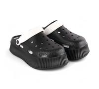 CHILLIFE Sabots à plateforme pour femme, chaussures de plage, piscine, jardin et douche, sandales d'été - Fabriqué au Portugal, Noir , 38 EU