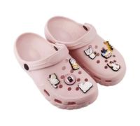 CHILLIFE Sabots pour femme avec breloques de chat amovibles, EVA, confortables et légers pour travail, plage et jardin - Fabriqué au Portugal, rose clair, 39 EU