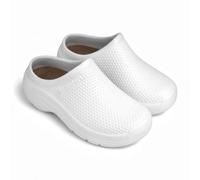 CHILLIFE Sabots Sanitaires de Travail, Hôpital, Jardin, Cuisine, Pantoufles Femme, Bout Fermé, Fabriqué au Portugal, Blanc, 39 EU