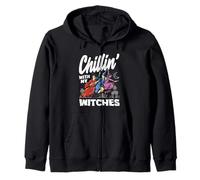 Chillin avec Mes sorcières Halloween Sweat à Capuche