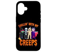 Chillin avec Mon Creepy Halloween Monstre Cadeaux Coque pour iPhone 16