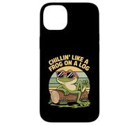 Chillin' Like A Frog On A Log Style rétro amusant Coque pour iPhone 14 Plus