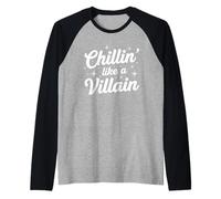 Chillin Like A Villain Saying Cool Fall Halloween Mauvais Witch Manche Raglan