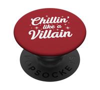 Chillin Like A Villain Saying Cool Fall Halloween Mauvais Witch PopSockets PopGrip Adhésif