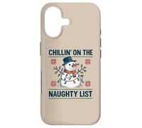 Chillin on The Naughty Funny Snowman Christmas Spirit Coque pour iPhone 17