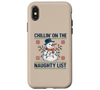 Chillin on The Naughty Funny Snowman Christmas Spirit Coque pour iPhone X/XS