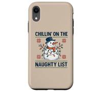 Chillin on The Naughty Funny Snowman Christmas Spirit Coque pour iPhone XR