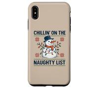 Chillin on The Naughty Funny Snowman Christmas Spirit Coque pour iPhone XS Max