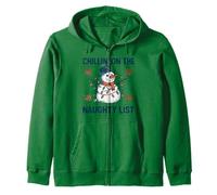 Chillin on The Naughty Funny Snowman Christmas Spirit Sweat à Capuche