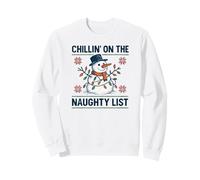 Chillin on The Naughty Funny Snowman Christmas Spirit Sweatshirt