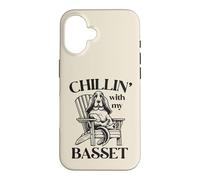 Chillin' with My Basset Hound Chaise Longue d'été pour Chien Coque pour iPhone 16