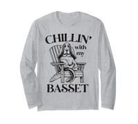 Chillin' with My Basset Hound Chaise Longue d'été pour Chien Manche Longue