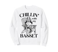 Chillin' with My Basset Hound Chaise Longue d'été pour Chien Sweatshirt