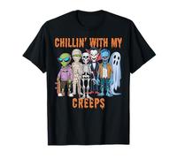 Chillin With My Creeps Halloween Monstres, Halloween T-Shirt
