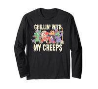 Chillin with My Creeps Meme Amusant pour Halloween Entre Amis Manche Longue