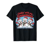Chillin with My Snowmies Funny Christmas Snowman Friends T-Shirt