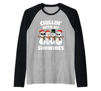 Chillin with My Snowmies Funny Snowman Christmas Men Women Manche Raglan