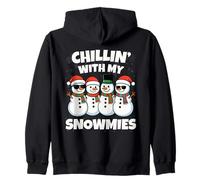 Chillin with My Snowmies Funny Snowman Christmas Men Women Sweat à Capuche