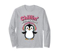 Chillin with My Tunes Cute Music Kawaii Pingouin Casque Audio Manche Longue