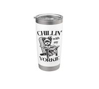 Chillin' with my Yorkie Summer Lounge Chair Gobelet isotherme en acier inoxydable double paroi