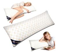 Chilling Home Coussin de positionnement latéral avec housse - Coussin de grossesse brodé - Coussin d'allaitement - Pour les personnes dormant sur le côté - Blanc et doré