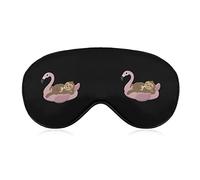 Chilling Sloth on Flamingo Float Soft Eye Mask Cover Efficace Shading Blindfold Comfort Sleep Mask with Elastic Adjustable Strap