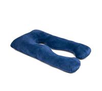 Chillow Coussin Ergonomique pour l'ensemble Corps - Coussin Maternité et Coussin Grossesse pour Dormir, Coussin en Forme de U, Soutien pour Le Dos, Les Hanches, Les Jambes, Le Ventre (Bleu (Velours))