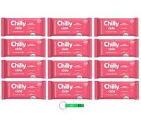 Chilly Lot de 12 lingettes d'hygiène intime Ciclo - Sensation d'hygiène et protection durable - Spécialement conçues pour le cycle menstruel - Chaque paquet contient 12 lingettes + porte-clés Beni