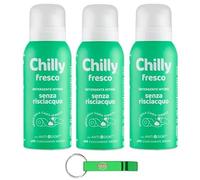 Chilly Lot de 3 nettoyants intimes sans rinçage frais - Utilisez-le sur du papier toilette - Avec menthol naturel 100 ml + porte-clés Beni Culinari gratuit
