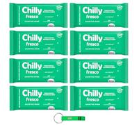 Chilly Lot de 8 lingettes hygiéniques intimes fraîches - Fraîcheur naturelle durable - Avec menthol naturel - Chaque paquet contient 12 lingettes + porte-clés Beni Culinari