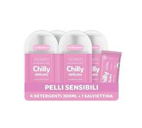 Chilly, Nettoyant doux pour sous-vêtements - Hygiène intime avec molécule anti-odeur - Formule douce et apaisante - PH 5, testé cliniquement, 4 flacons de 300 ml