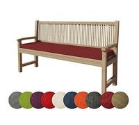 chilly pilley Coussin De Banc Housse Amovible Lavable Zip avec Passants Coussin pour Banc De Jardin Terrasse (110 x 50 x 5 cm, Rouge Foncé)